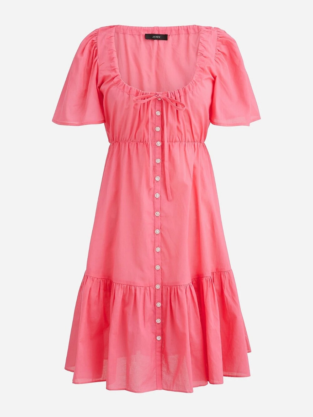 J. Crew Cotton voile tiered button-down beach dress